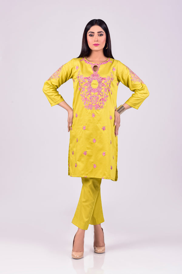 MUSTARD EMBROIDERED-2 PIECE - Mosaic