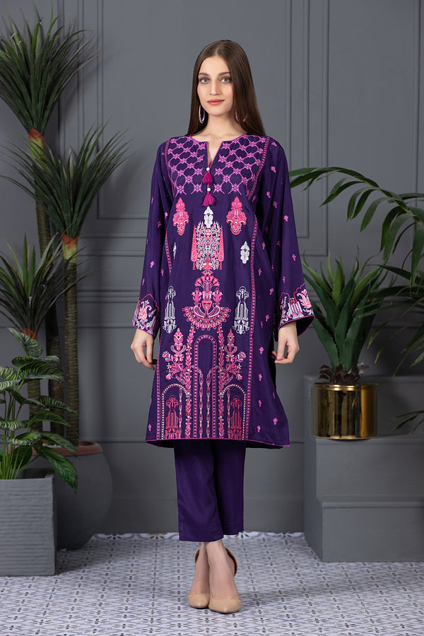 PURPLE-2 PIECE RAW SILK